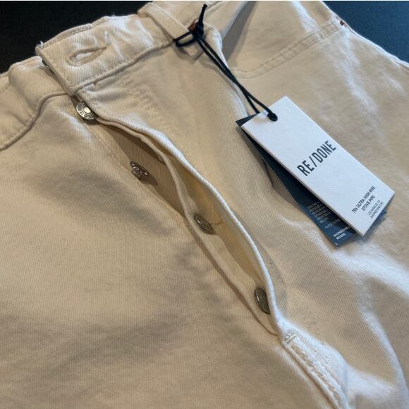 NWT RE/DONE 70s Ultra High Rise Stove Pipe Jeans – White, Size 32 (33” Inseam) - Picture 7 of 11